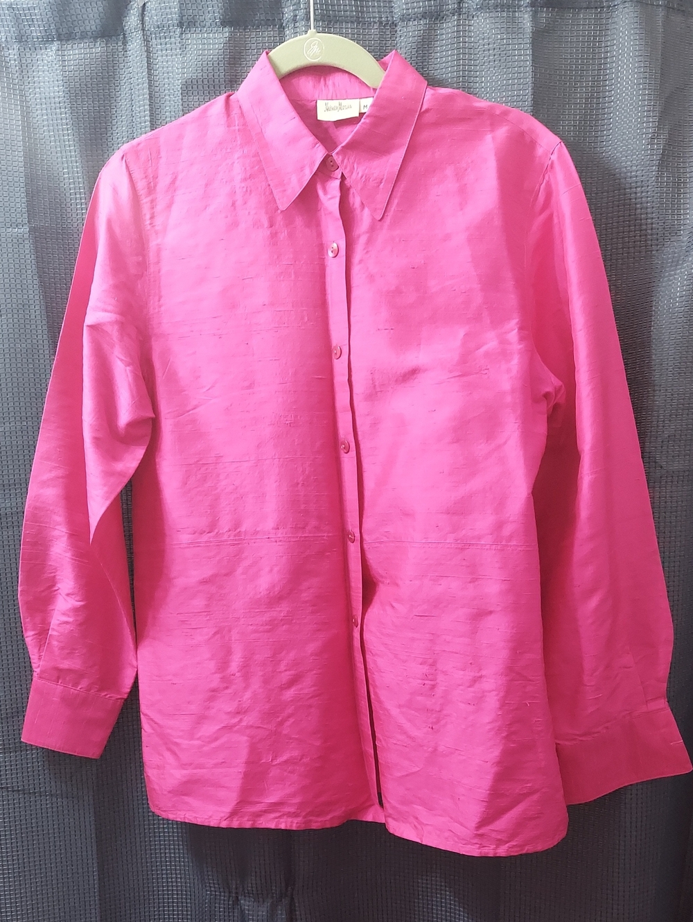 Neiman Marcus Hot Pink Button-Up Blouse